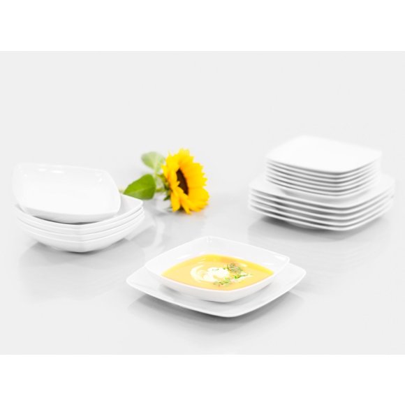 CHODZIEŻ AKCENT C000 BIAŁY Zestaw obiadowy 36 el / 12 osób / porcelana