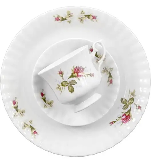 CHODZIEŻ IWONA B026 CHODZIESKA RÓŻA Zestaw obiadowo-kawowy 83 el / 12 osób / porcelana