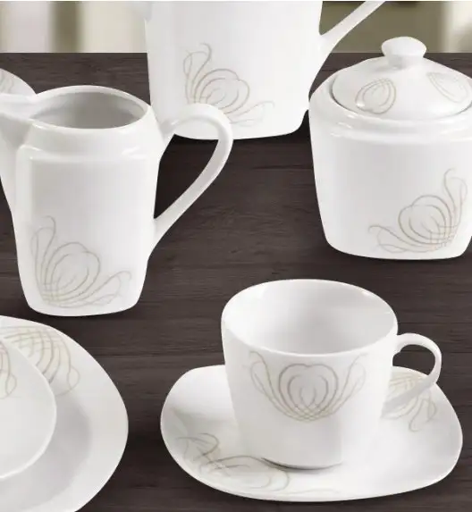 WYPRZEDAŻ! TADAR CASSIE komplet Talerz głęboki + deserowy + spodek