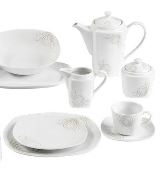 WYPRZEDAŻ! TADAR CASSIE komplet Talerz głęboki + deserowy + spodek