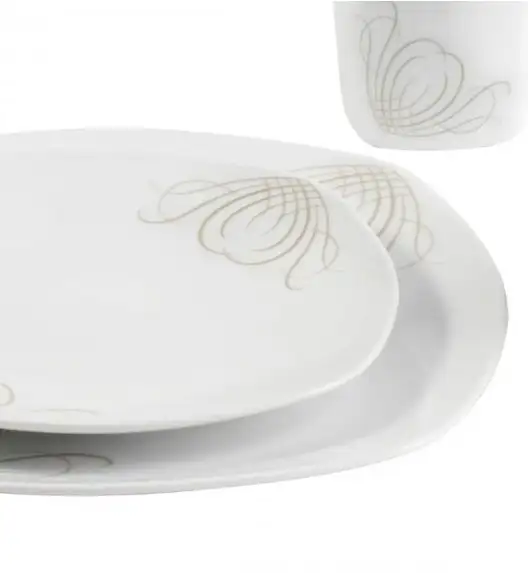 WYPRZEDAŻ! TADAR CASSIE komplet Talerz głęboki + deserowy + spodek