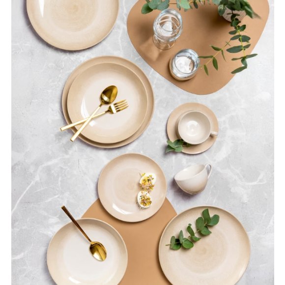 AMBITION PLAYA Serwis obiadowy 18 el dla 6 osób / piaskowy odcień