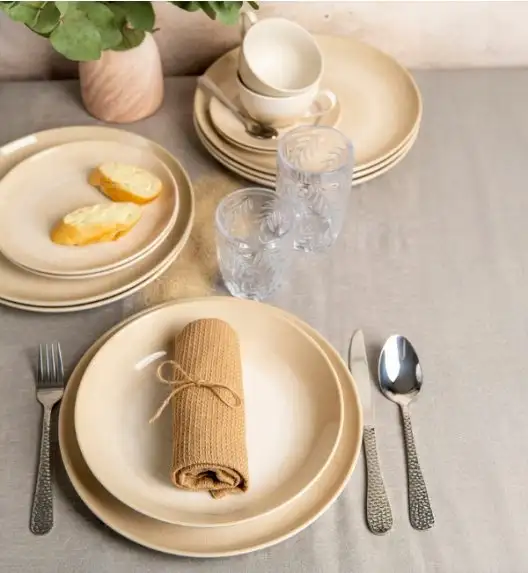 AMBITION PLAYA Serwis obiadowo-kawowy 72 el dla 12 osób / piaskowy odcień