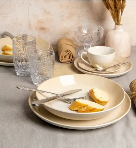 AMBITION PLAYA Serwis obiadowo-kawowy 72 el dla 12 osób / piaskowy odcień