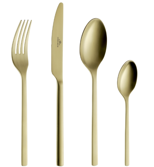 GERLACH MODERN GOLD Sztućce Komplet 96 el pudełko / 24 osoby / mat / złote sztućce