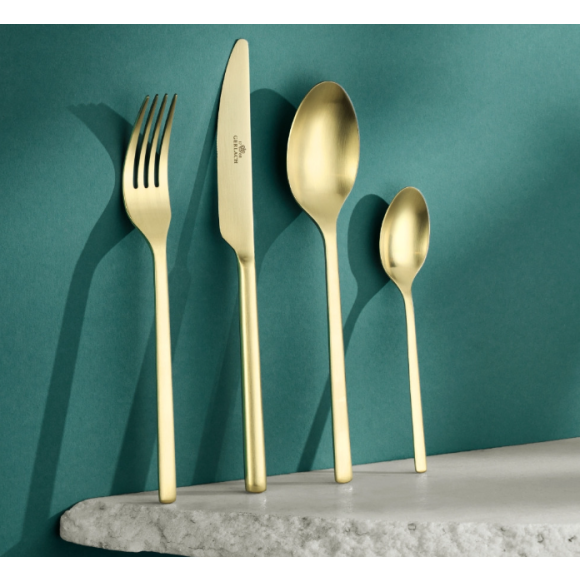 GERLACH MODERN GOLD Sztućce Komplet 96 el pudełko / 24 osoby / mat / złote sztućce