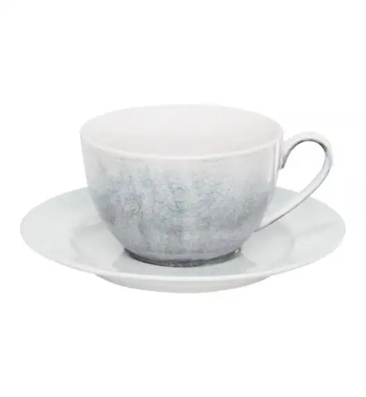 AMBITION AQUA Filiżanka 220 ml + Spodek 15 cm / niebiesko-szary odcień