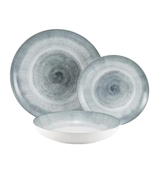 AMBITION AQUA Serwis obiadowy 36 el dla 12 osób / niebiesko-szary odcień