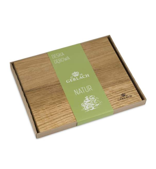 GERLACH AMBIENTE STAL | Komplet 5 noży w bloku stalowym | stal nierdzewna X30Cr13 + nożyce stalowe do drobiu + deska drewniana 30 x 24 cm