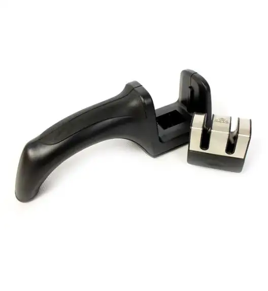 GERLACH AMBIENTE STAL | Komplet 5 noży w bloku stalowym | stal nierdzewna X30Cr13+ ostrzałka 2w1 + nożyce stalowe do drobiu+ deska drewniana