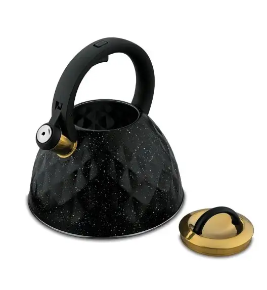 KonigHOFFER ETNA Czajnik 3 l / złote detale / czarny marble / gaz i indukcja