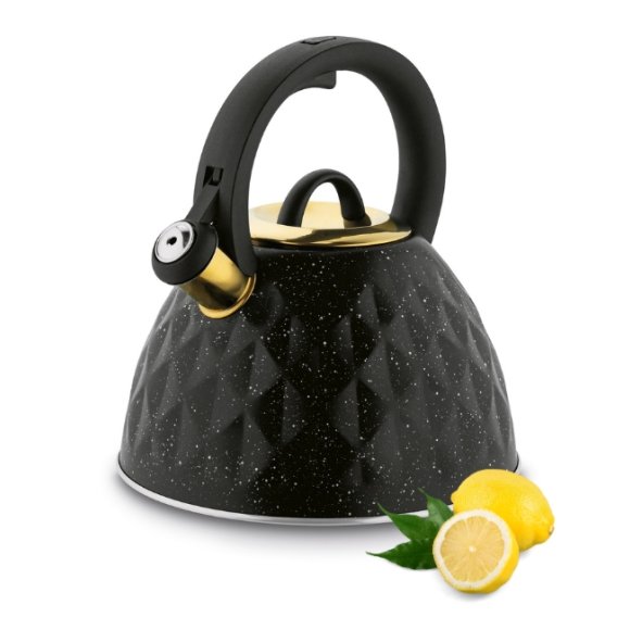 KonigHOFFER ETNA Czajnik 3 l / złote detale / czarny marble / gaz i indukcja