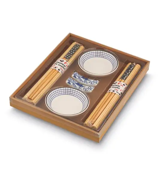 TADAR SUSHI ZESTAW 8 ELEM. 2x MISECZKA, 2x PAŁECZKI, 2x MATA BAMBUSOWA, 2x PODSTAWKA POD PAŁECZKI