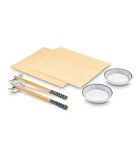 TADAR SUSHI ZESTAW 8 ELEM. 2x MISECZKA, 2x PAŁECZKI, 2x MATA BAMBUSOWA, 2x PODSTAWKA POD PAŁECZKI