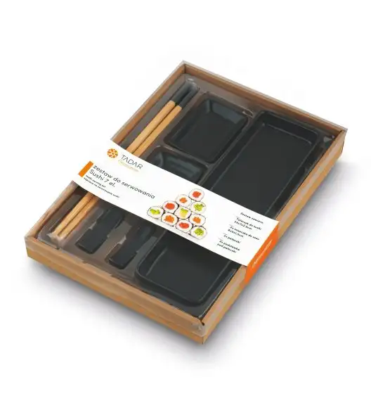 TADAR SUSHI ZESTAW 7 ELEM. 1xTALERZYK, 2xMISECZKA DO SOSU, 2xPAŁECZKI,2xPODSTAWKA POD PAŁECZKI