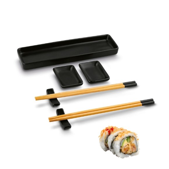 TADAR SUSHI ZESTAW 7 ELEM. 1xTALERZYK, 2xMISECZKA DO SOSU, 2xPAŁECZKI,2xPODSTAWKA POD PAŁECZKI