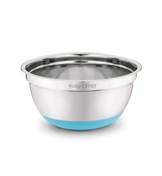 KONIGHOFFER MISKA NIERDZEWNA SATYNOWA 20X9,5CM SILIKONOWA PODSTAWA NIEBIESKA