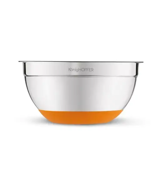 KONIGHOFFER MISKA NIERDZEWNA SATYNOWA 24X11CM SILIKONOWA PODSTAWA POMARAŃCZOWA