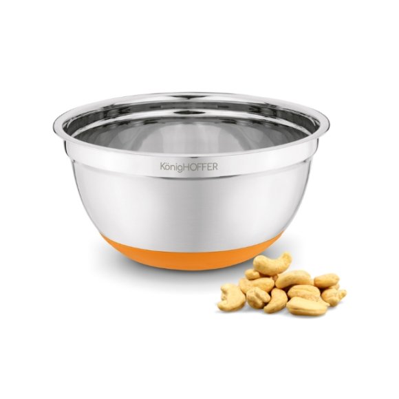 KONIGHOFFER MISKA NIERDZEWNA SATYNOWA 24X11CM SILIKONOWA PODSTAWA POMARAŃCZOWA