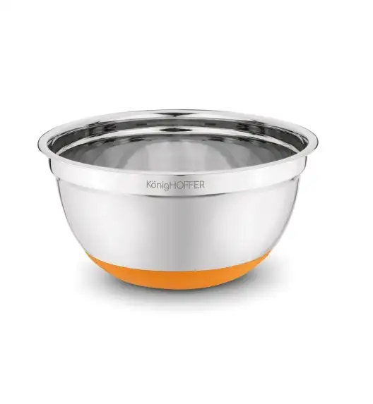 KONIGHOFFER MISKA NIERDZEWNA SATYNOWA 24X11CM SILIKONOWA PODSTAWA POMARAŃCZOWA