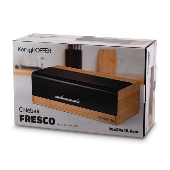 KONIGHOFFER FRESCO CHLEBAK CZARNY 36X20X13,5CM BAMBUSOWY