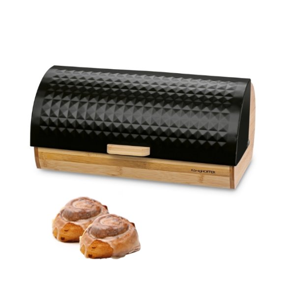 KONIGHOFFER GEOMETRIC CHLEBAK BAMBUSOWY CZARNY 36X25X16,8CM