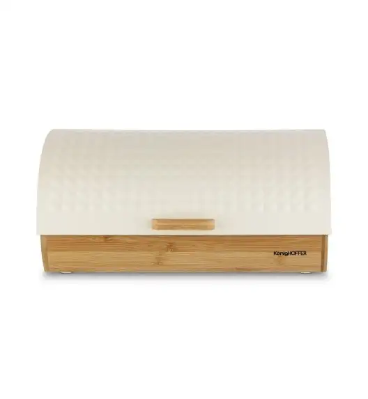 KONIGHOFFER GEOMETRIC CHLEBAK BAMBUSOWY BEŻOWY 36X25X17 CM