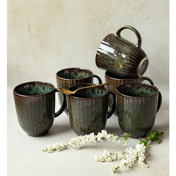 LUBIANA STONEWARE CERAMIC | JADE - COSMOS ZIELONY | Kubek 350 ml | ceramika