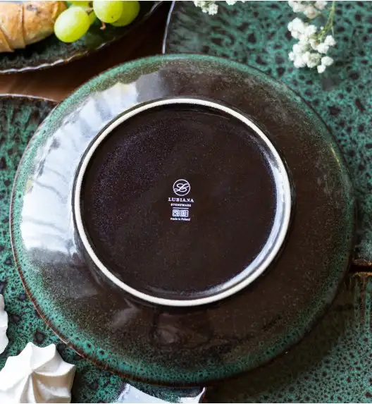 LUBIANA STONEWARE COSMOS ZIELONY | Serwis obiadowy 18 elementów dla 6 osób | odcienie zieleni | ceramika