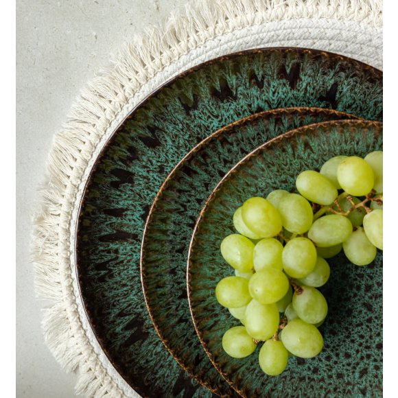 LUBIANA STONEWARE JADE ZIELONY | Serwis obiadowy 54 elementów dla 18 osób | odcienie zieleni | ceramika