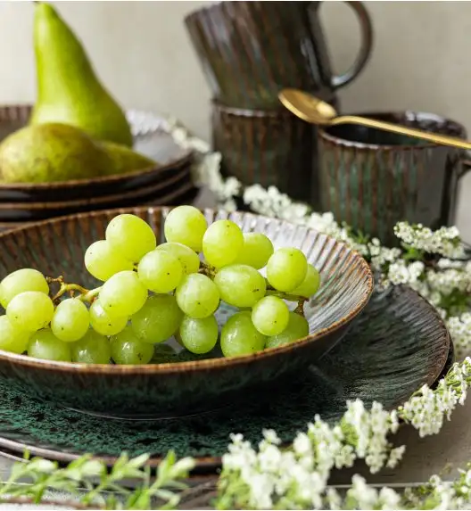 LUBIANA STONEWARE COSMOS ZIELONY | Serwis obiadowy 54 elementów dla 18 osób | odcienie zieleni | ceramika