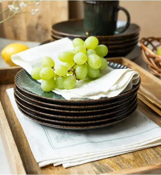 LUBIANA STONEWARE COSMOS ZIELONY | Serwis obiadowy 72 elementy dla 24 osób | odcienie zieleni | ceramika