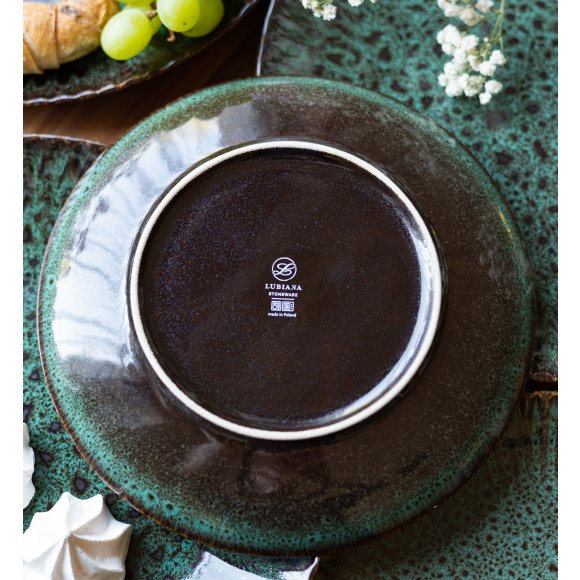LUBIANA STONEWARE JADE ZIELONY | Serwis obiadowy 72 elementy dla 24 osób | odcienie zieleni | ceramika