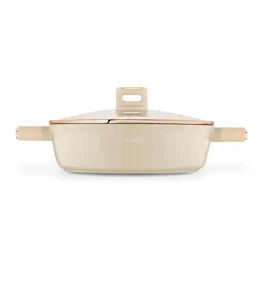 STARKE PRO STARLET PATELNIA KRÓT. UCH. Z POKRYWKĄ BEIGE 28X8CM