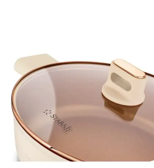 STARKE PRO STARLET PATELNIA KRÓT. UCH. Z POKRYWKĄ BEIGE 28X8CM