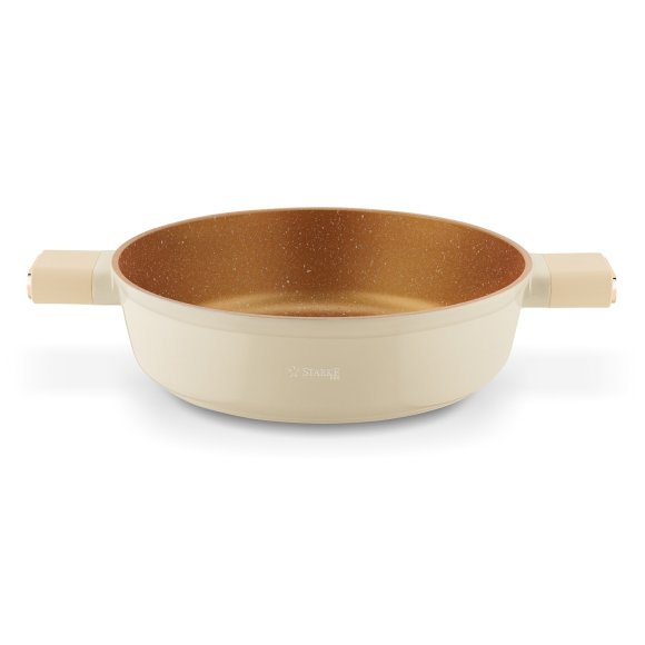 STARKE PRO STARLET PATELNIA KRÓT. UCH. Z POKRYWKĄ BEIGE 28X8CM