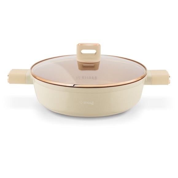 STARKE PRO STARLET PATELNIA KRÓT. UCH. Z POKRYWKĄ BEIGE 28X8CM