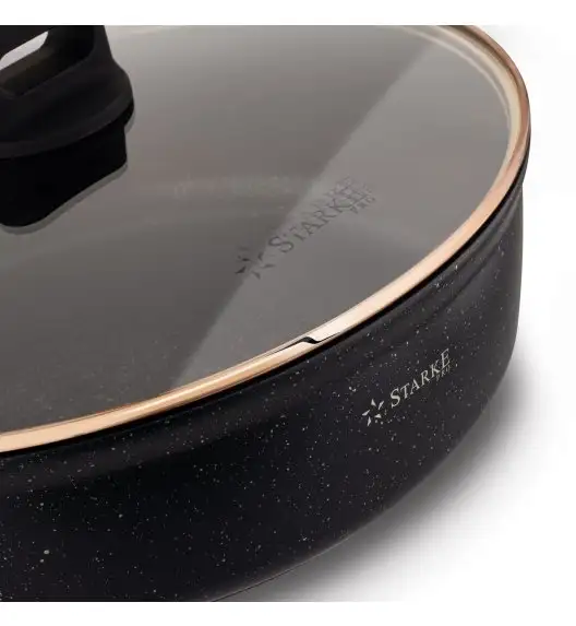 STARKE PRO STARLET PATELNIA KRÓT. UCH. Z POKRYWKĄ BLACK 28X8CM