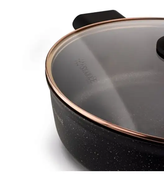 STARKE PRO STARLET PATELNIA KRÓT. UCH. Z POKRYWKĄ BLACK 28X8CM
