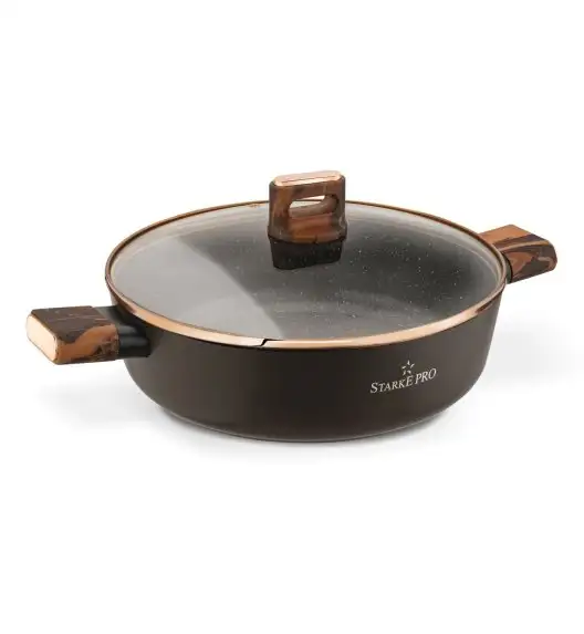 STARKE PRO STARLET PATELNIA KRÓT. UCH. Z POKRYWKĄ BROWN 28X8CM