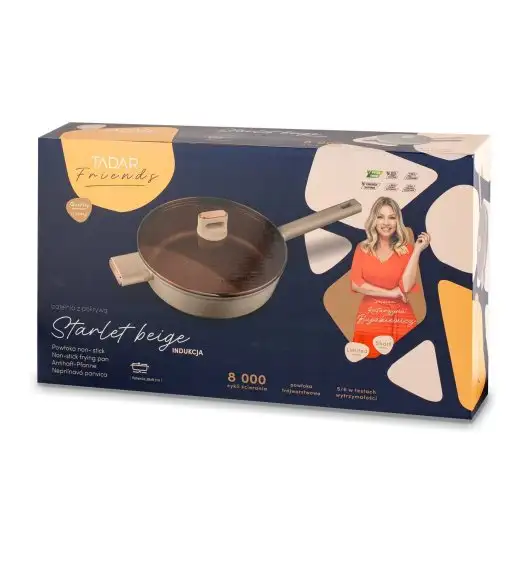 STARKE PRO STARLET PATELNIA Z POKRYWKĄ BEIGE 28X8CM