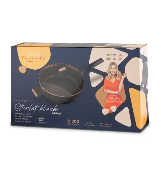 STARKE PRO STARLET PATELNIA Z POKRYWKĄ BLACK 28X8CM