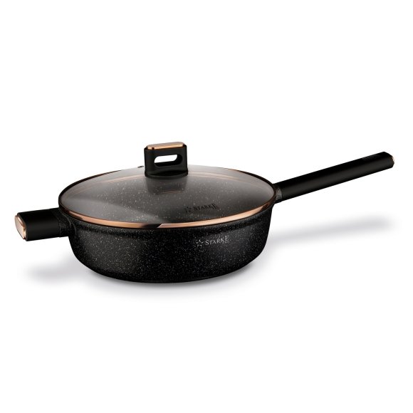 STARKE PRO STARLET PATELNIA Z POKRYWKĄ BLACK 28X8CM