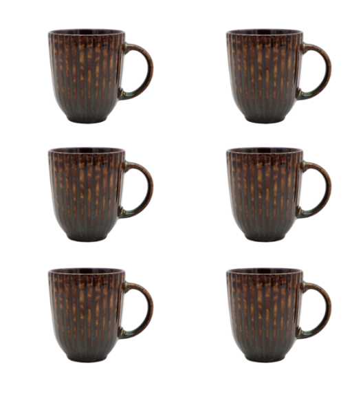 LUBIANA STONEWARE CERAMIC | JADE - BRONZE | Kubek 350 ml x 6 SZTUK | ceramika