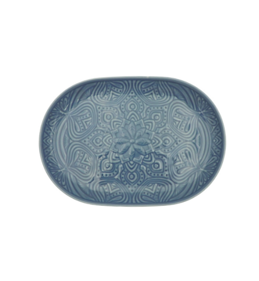 LUBIANA ORIENTAL | K9 SZARO - NIEBIESKI | Półmis owalny 28 cm | porcelana luz 