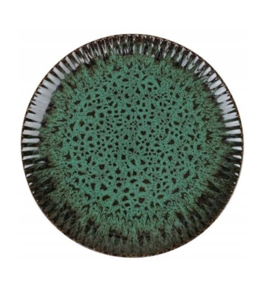 LUBIANA STONEWARE COSMOS ZIELONY / Talerz obiadowy 27 cm / odcień zieleni