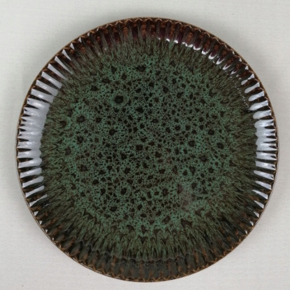 LUBIANA STONEWARE JADE ZIELONY / Talerz deserowy 20,5 cm / odcień zieleni