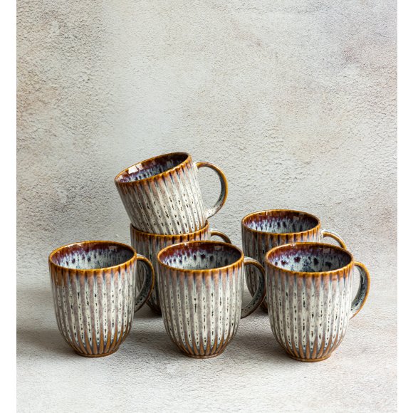 LUBIANA STONEWARE CERAMIC | METEOR DESERT | Kubek 350 ml x 6 SZTUK | ceramika