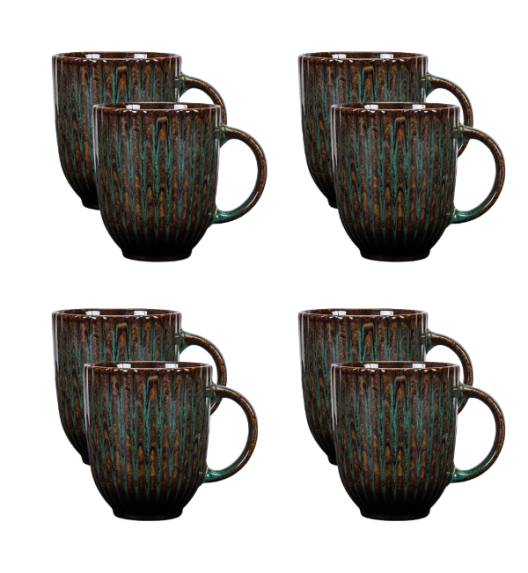 LUBIANA STONEWARE CERAMIC | JADE - COSMOS ZIELONY | Kubek 350 ml x 6 SZTUK | ceramika