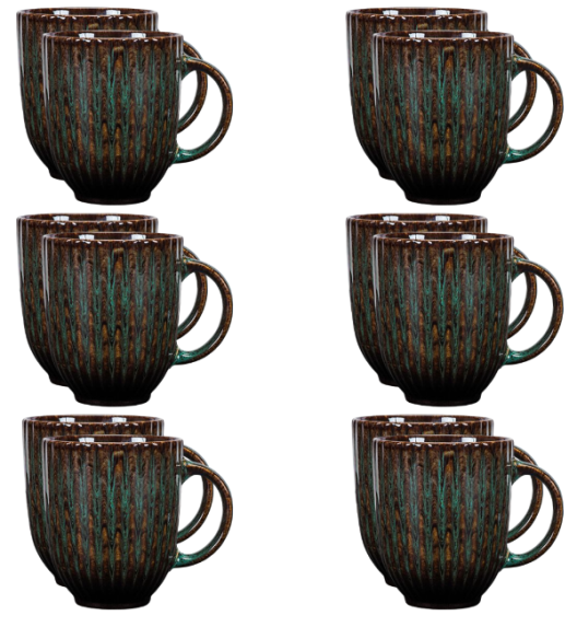 LUBIANA STONEWARE CERAMIC | JADE - COSMOS ZIELONY | Kubek 350 ml x 12 SZTUK | ceramika